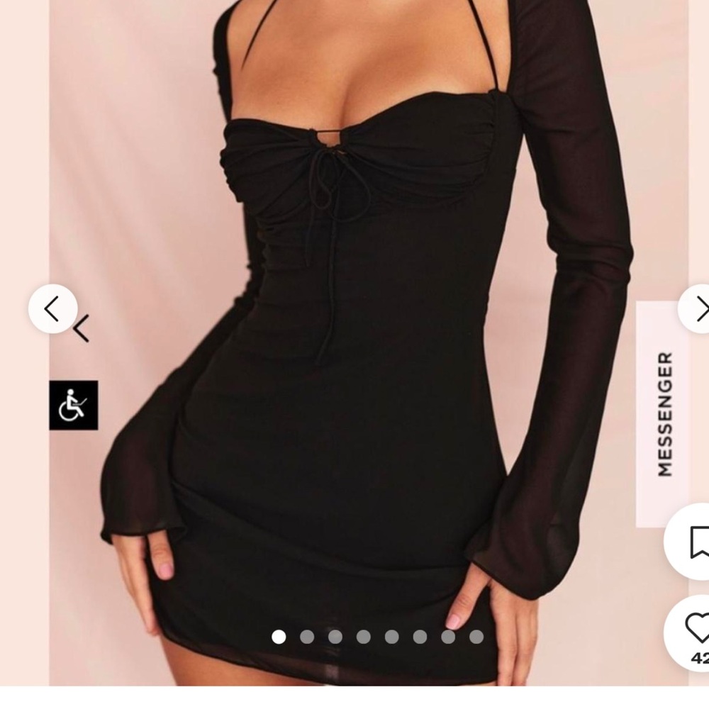 House of CB baby doll black dress (Small)